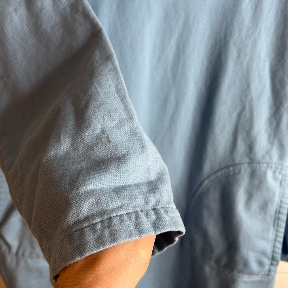 Soft Surroundings Light Blue Oval Wood Button Collar Tunic Top. Size Medium. - Picture 8 of 10